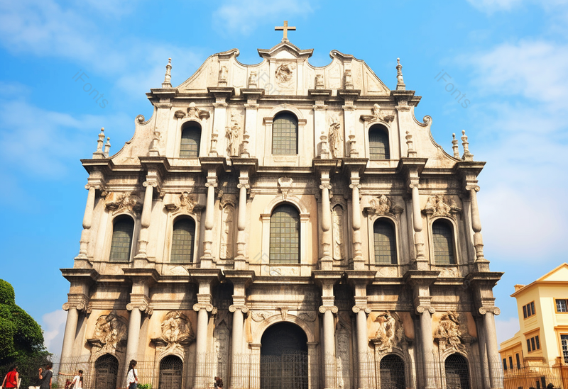 澳门大三巴是地标建筑设计,高清,摄影图,摄影图片,图片大全,摄影图免费下载